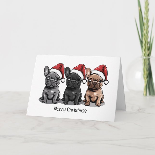 Feliz Navidad Bulldog francés Santa Dog (Anverso)