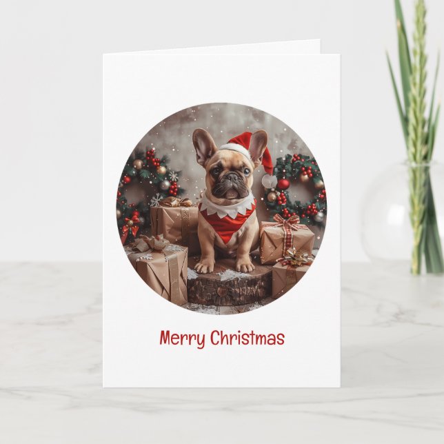 Feliz Navidad Bulldog francés Santa Dog (Anverso)