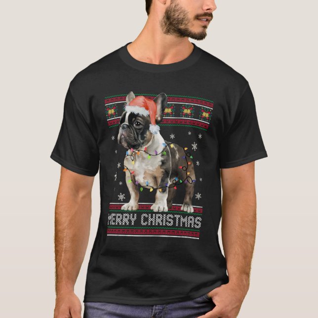Feliz navidad Bulldog francés suéter feo (Anverso)