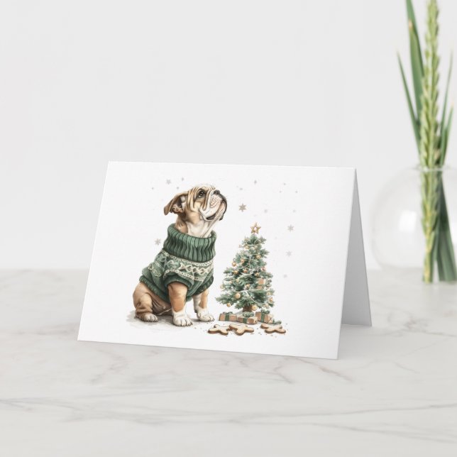 Feliz Navidad Bulldog Inglés Árbol de Navidad (Anverso)
