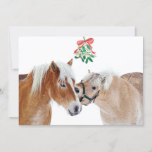 Feliz Navidad Caballo Mistletoe Equine Cute Ponies