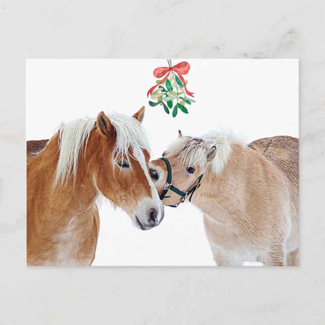 Feliz Navidad Caballo Mistletoe Equine Cute Ponies (Anverso)
