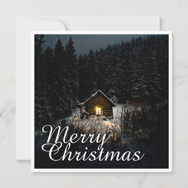 Feliz Navidad Cabaña Mística Bosques Profundos (Anverso)