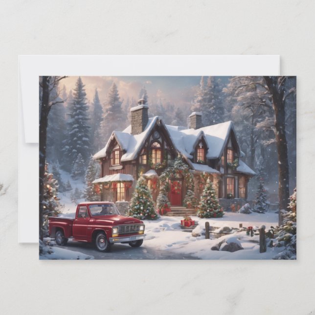 Feliz Navidad Cabaña Vintage (Anverso)
