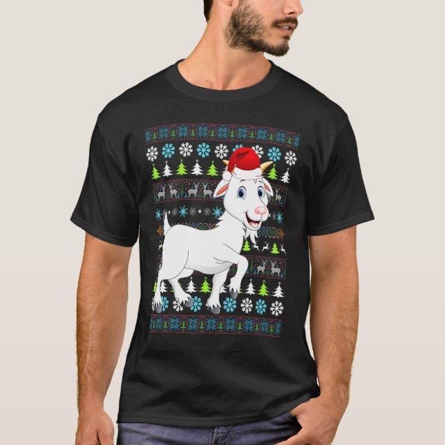 Feliz Navidad Cabra Suéter Feo Santa Claus Navidad (Anverso)