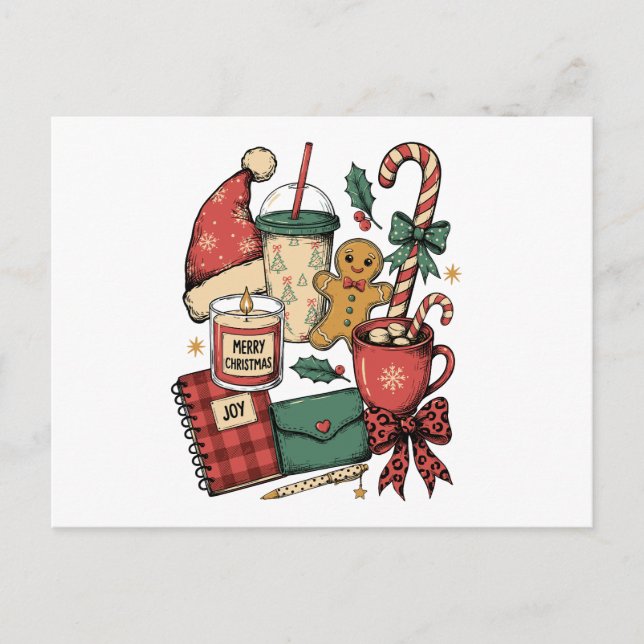 Feliz Navidad Cacao Caliente Pan de Jengibre Vela  (Anverso)