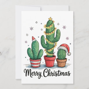 Feliz Navidad Cactus Árbol Festivo Luces de Navida