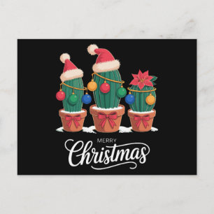 Feliz Navidad Cactus Sombrero de Santa Poinsettia 