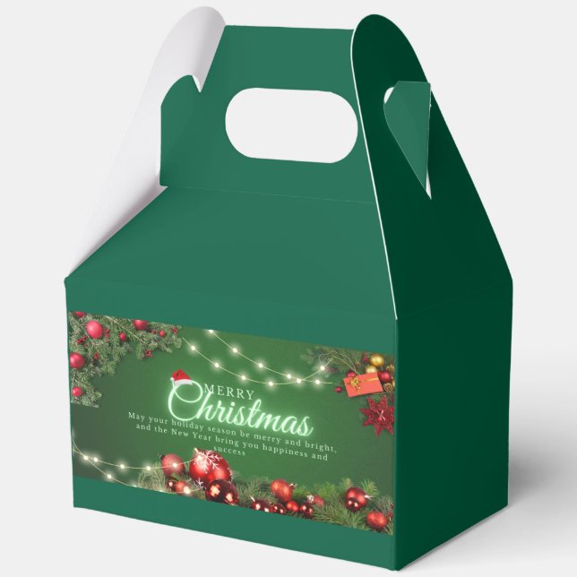 Feliz navidad caja de regalo con orna festiva (Reverso )