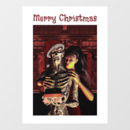 Feliz Navidad. Calcomanía divertida de esqueleto e
