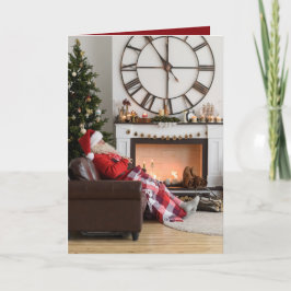 Feliz Navidad Cálido y acogedor chimenea Santa Fot