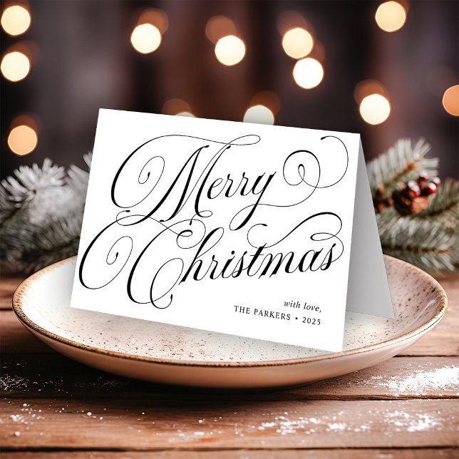 Feliz Navidad | Caligrafía en blanco y negro (Subido por el creador)