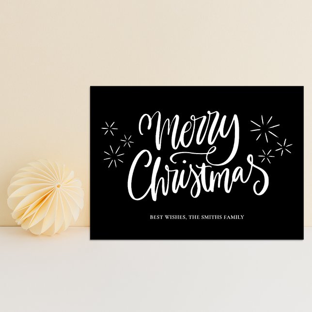 Feliz Navidad Caligrafía negra moderna no foto (Subido por el creador)