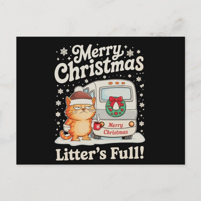 Feliz Navidad Camada Completa Gato Navidad Fiesta (Anverso)