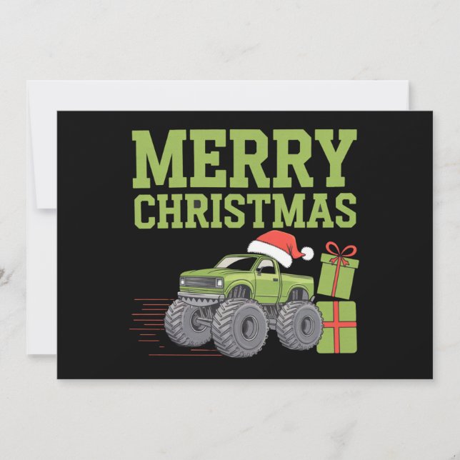 Feliz Navidad Camión Monstruo Niño de Navidad  (Anverso)