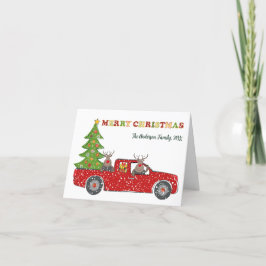 Feliz Navidad Camión Rojo, árboles de Navidad dive
