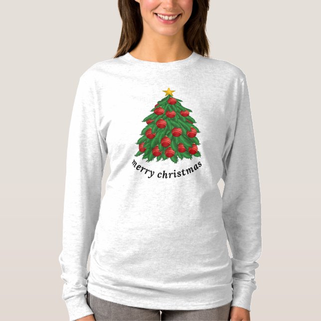 Feliz Navidad, camiseta blanca, árbol de Navidad (Anverso)
