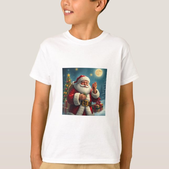 Feliz Navidad, camiseta de los niños de Santa Clau (Anverso)