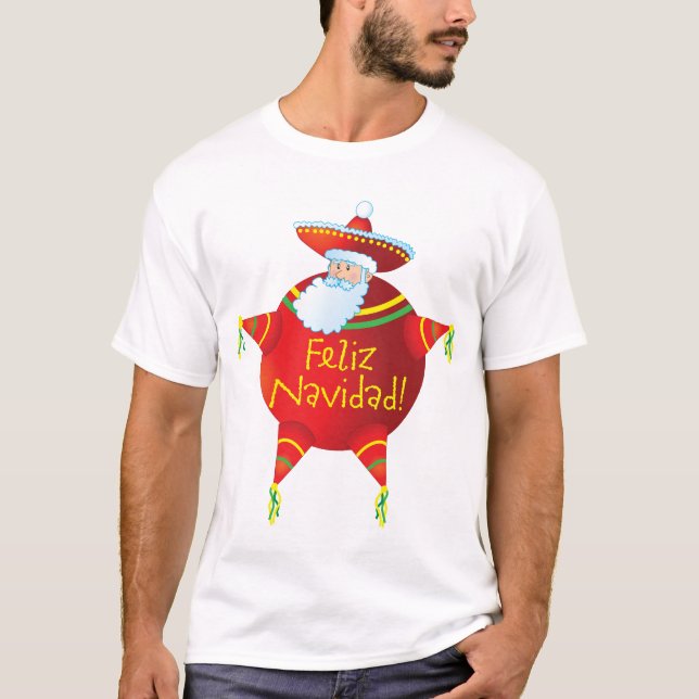 Feliz Navidad - camiseta española, español Santa (Anverso)
