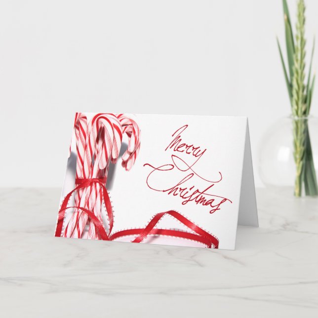 Feliz Navidad Candy Canes Card (Anverso)