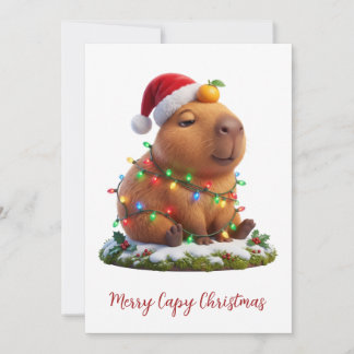 Feliz Navidad Capy sin molestias Luces de Capibara