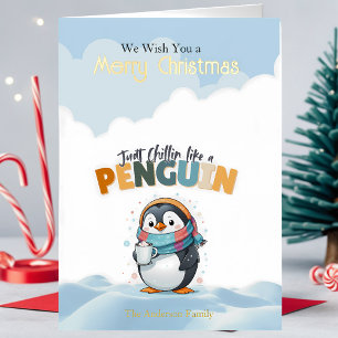 Feliz Navidad Caricatura Chillin como un pingüino