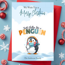 Feliz Navidad Caricatura Chillin como un pingüino