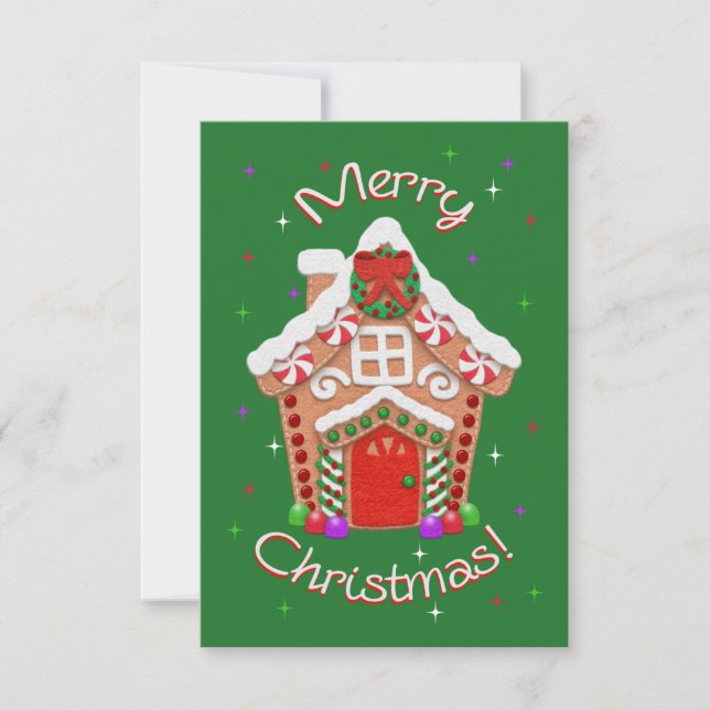 ¡Feliz Navidad! Casa Faux Felt Gingerbread (Anverso)