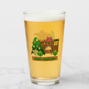 Feliz Navidad cerca de la chimenea de fuego árbol
