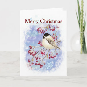 Feliz Navidad Chickadee Winter Bird Scripts