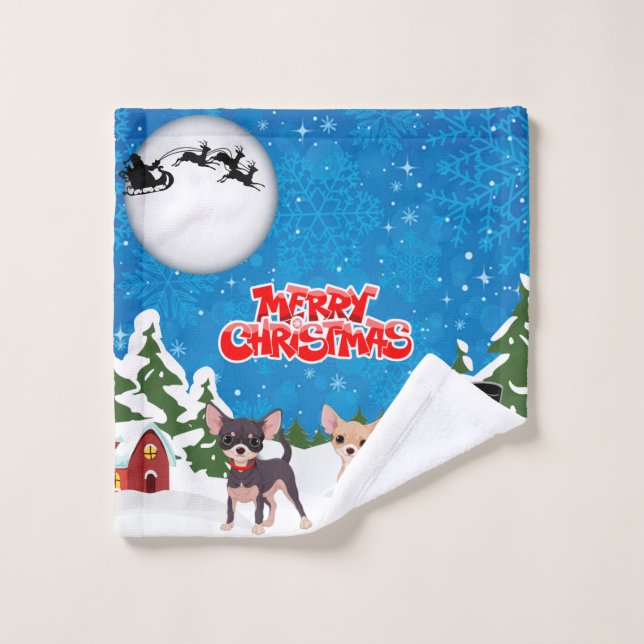 Feliz Navidad Chihuahuas (Toallita)