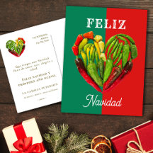 Feliz Navidad Chili Peppers Heart