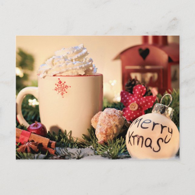 Feliz Navidad Chocolate Caliente Tarjeta Postal de (Anverso)