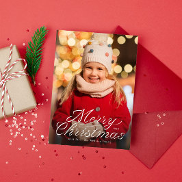 Feliz Navidad cinta trendy escritura una foto