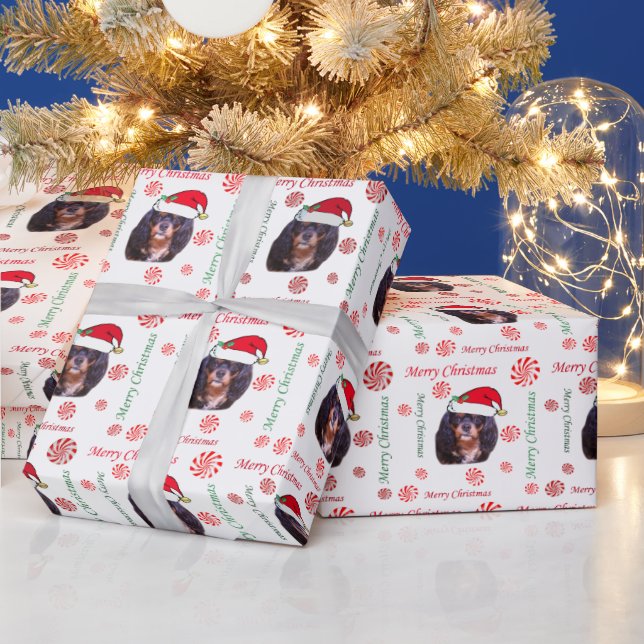 Feliz Navidad CKCS Papá Noel Papel de Regalo (Vacaciones)