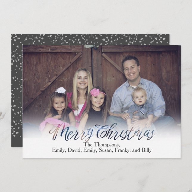 Feliz Navidad Clásica de caligrafía transparente (Anverso / Reverso)