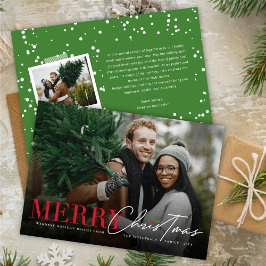 Feliz Navidad Clásico Guión Simple Foto Moderna