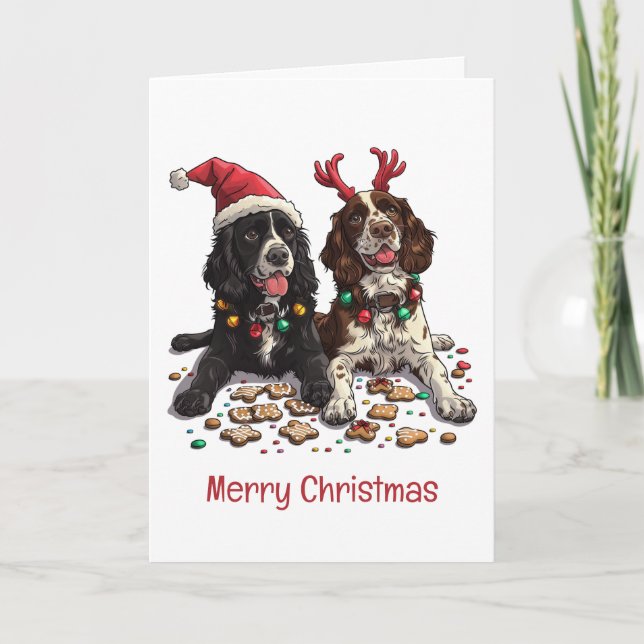 Feliz Navidad Cocker Spaniel Dogs (Anverso)
