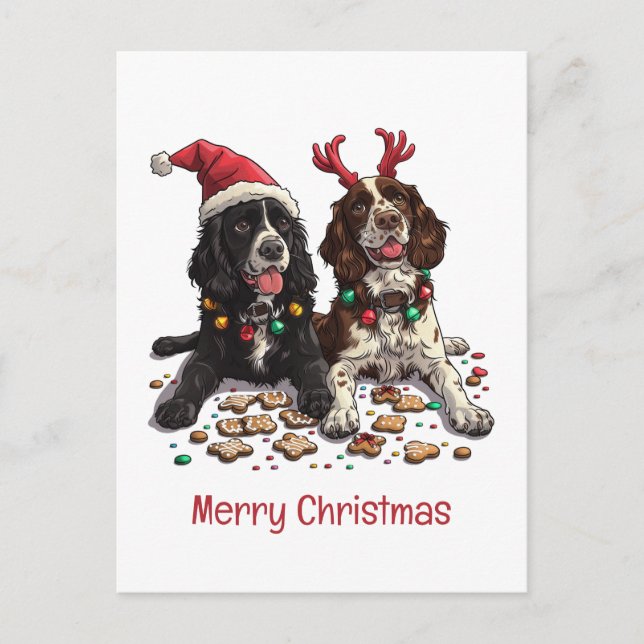 Feliz Navidad Cocker Spaniel Dogs (Anverso)