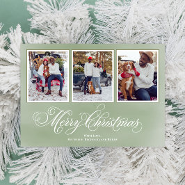 Feliz Navidad Collage de fotos de Guión Verde