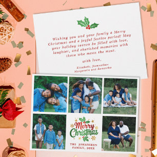 Feliz Navidad Collage de Fotos Familiar Holly Berr