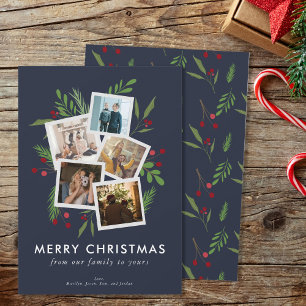 Feliz Navidad Collage Personalizado Modern Holly