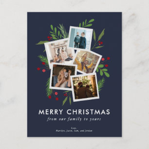 Feliz Navidad Collage Personalizado Modern Holly