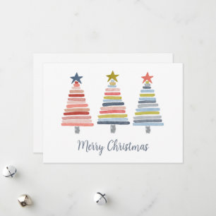 Feliz Navidad Coloridos árboles apilados