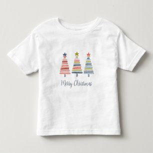 Feliz Navidad Coloridos árboles apilados camiseta