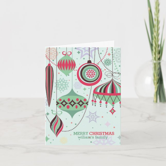 Feliz Navidad Coloridos Ornamentos Art-Deco (Anverso)