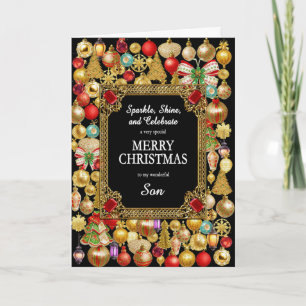 Feliz Navidad con Adornos para Hijo