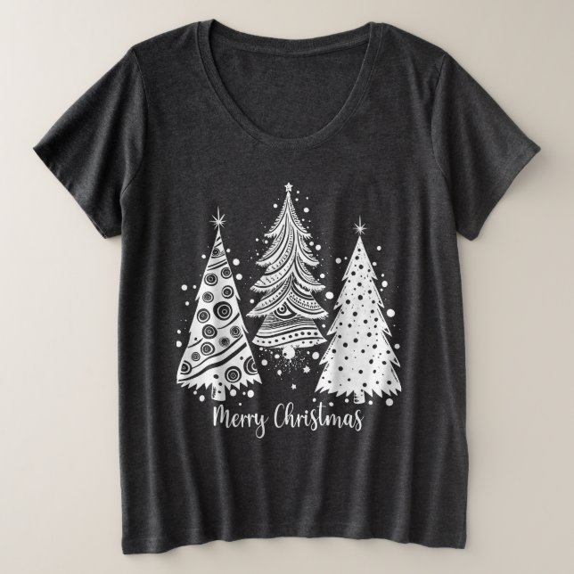 Feliz Navidad con árboles de Navidad (Anverso del diseño)