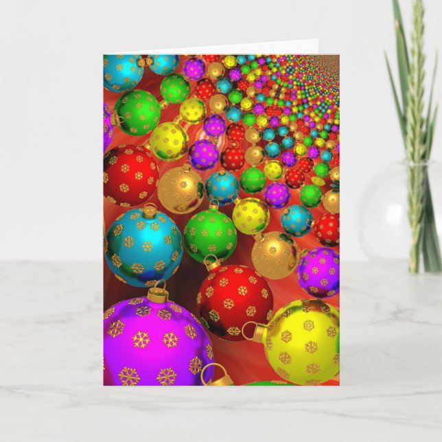 Feliz Navidad con baubles de colores (Anverso)