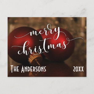 Feliz Navidad con Bolas de Vidrio Rojas, Personali